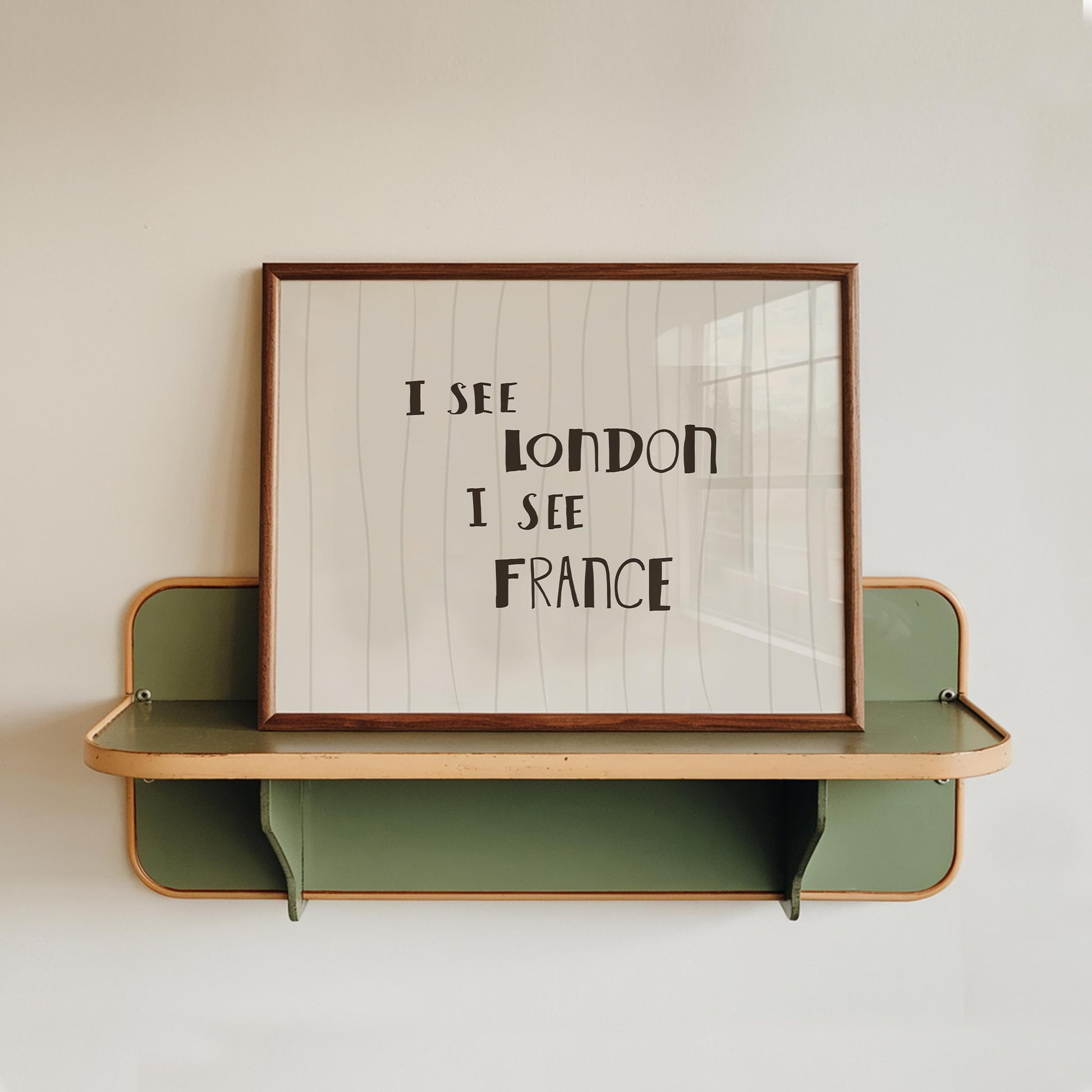 I See London I See France Print, Funny Bathroom Art, Striped Cheeky Decor MR97