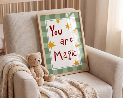 You Are Magic Print, Nursery Wall Art, Playroom Wall Art, Kids Room Decor (MR100)