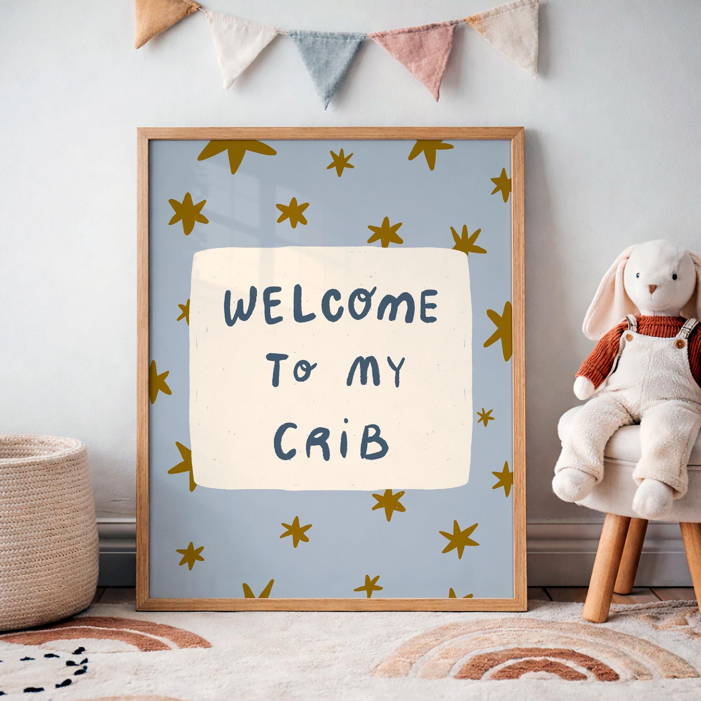 Welcome To My Crib Print, Funny Star Nursery Wall Art, Baby Shower Gift MR110