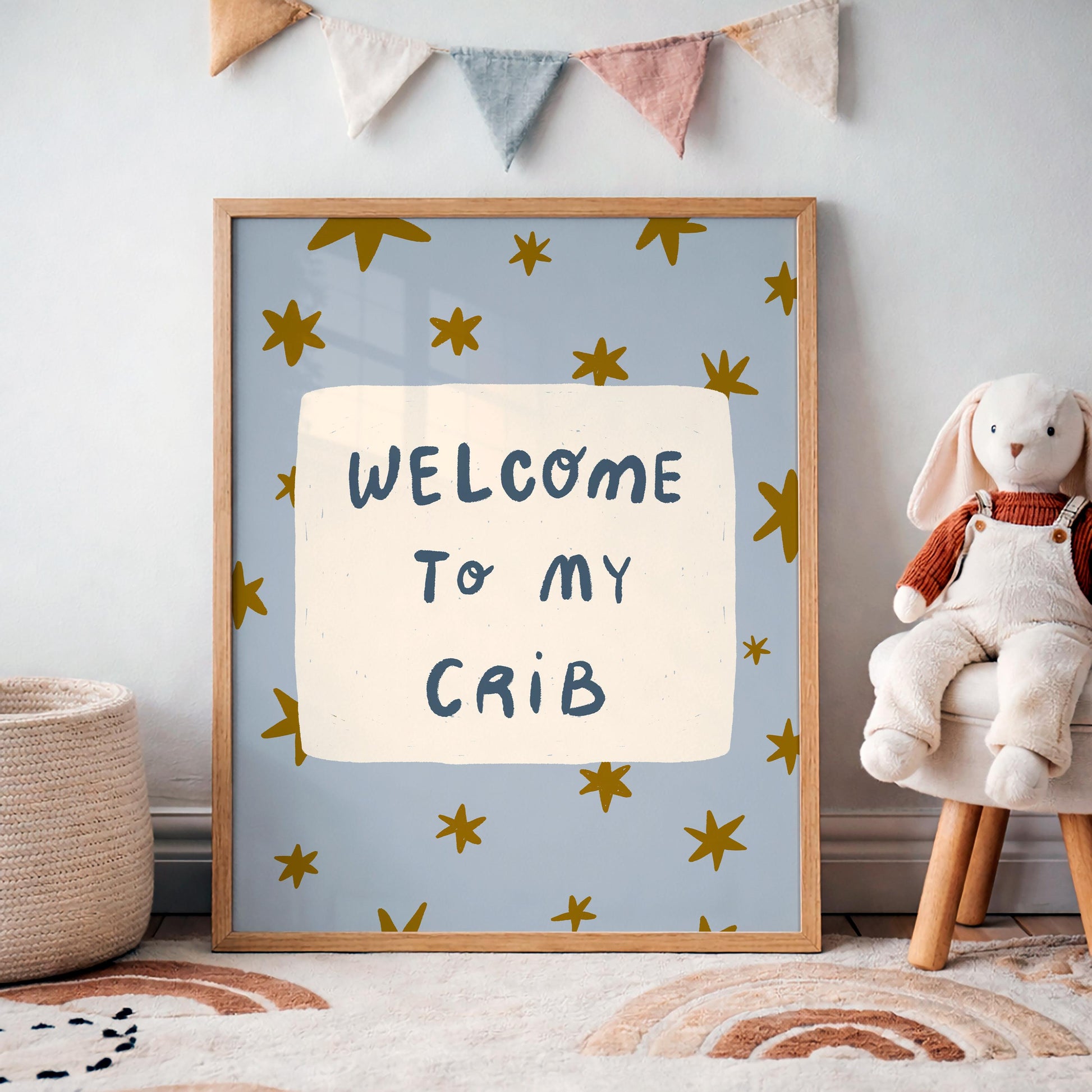 Welcome To My Crib Print, Funny Star Nursery Wall Art, Baby Shower Gift MR110