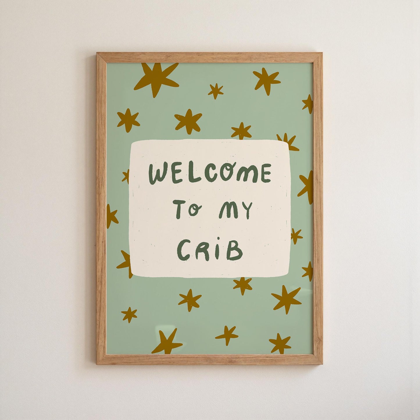 Welcome To My Crib Print, Funny Star Nursery Wall Art, Baby Shower Gift MR110