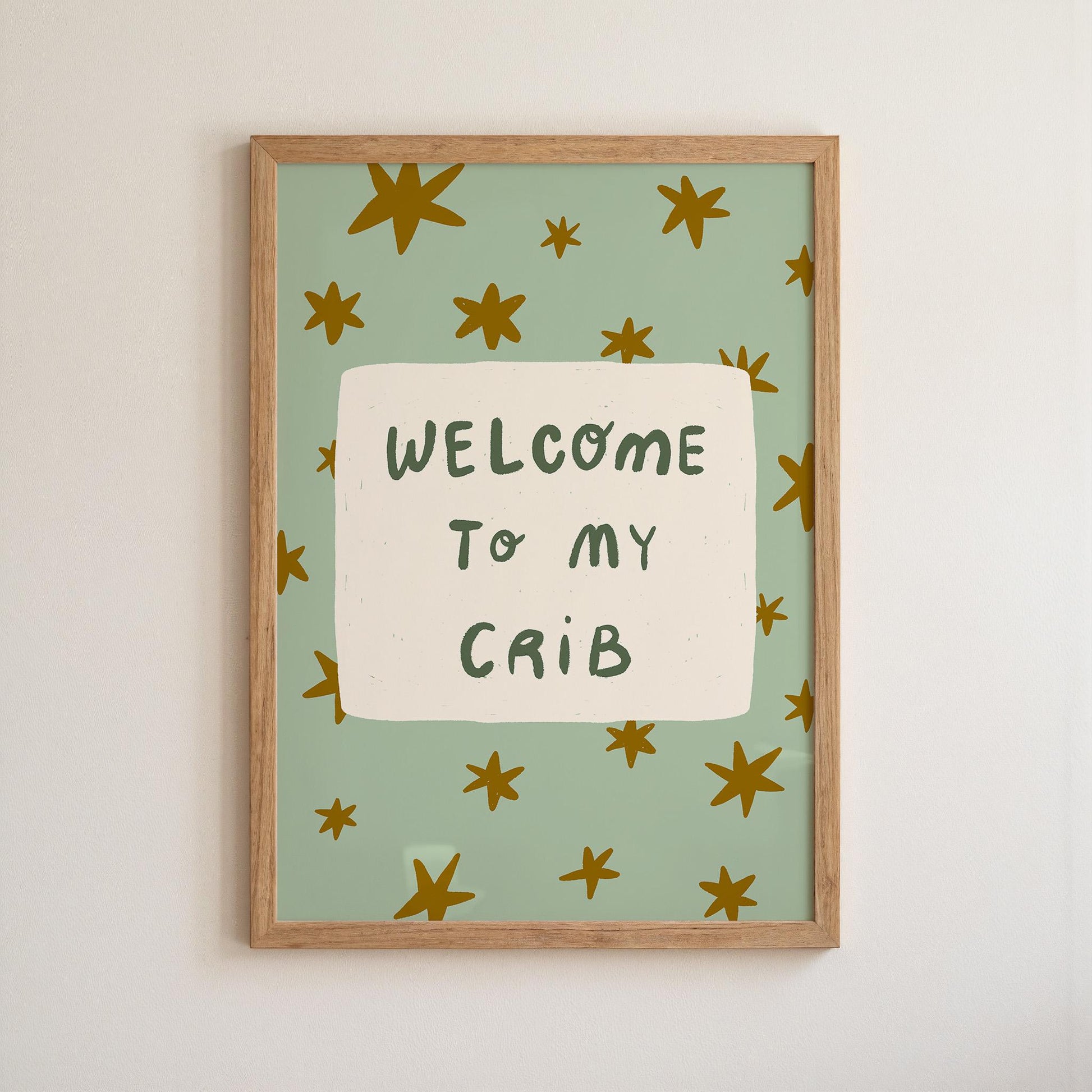 Welcome To My Crib Print, Funny Star Nursery Wall Art, Baby Shower Gift MR110