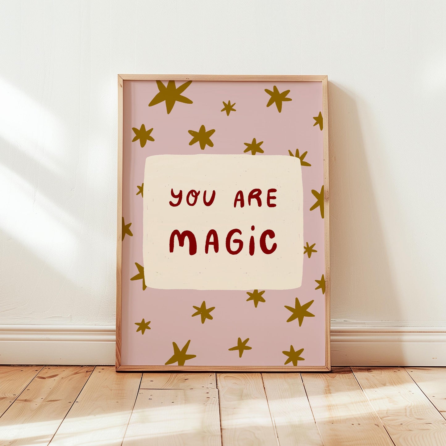 You Are Magic Print, Colorful Stars Nursery Wall Art, Kids Playroom Poster, UNFRAMED (MR112)