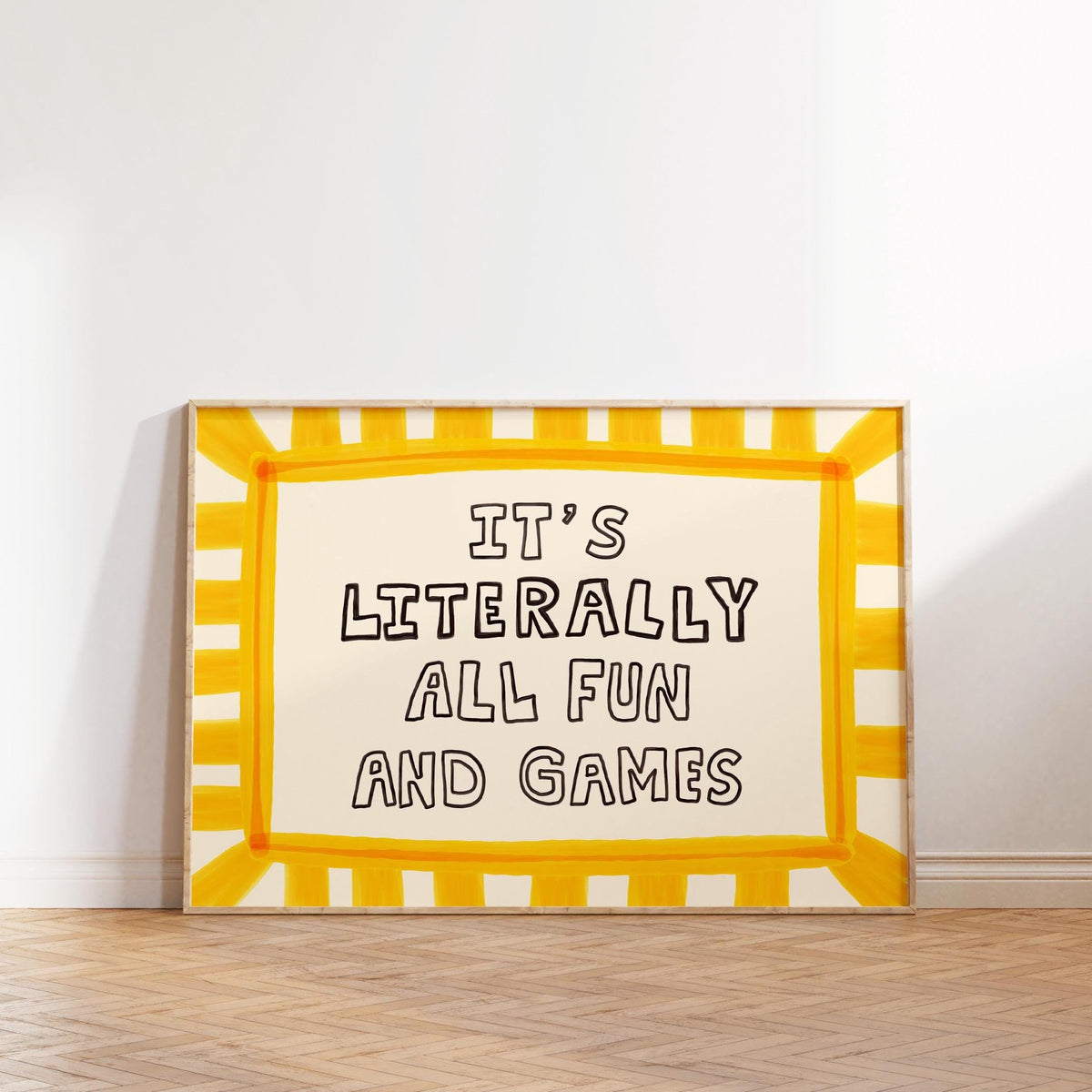 It’s Literally All Fun And Games Print, Dopamine Decor Playful Typography Wall Art MR76