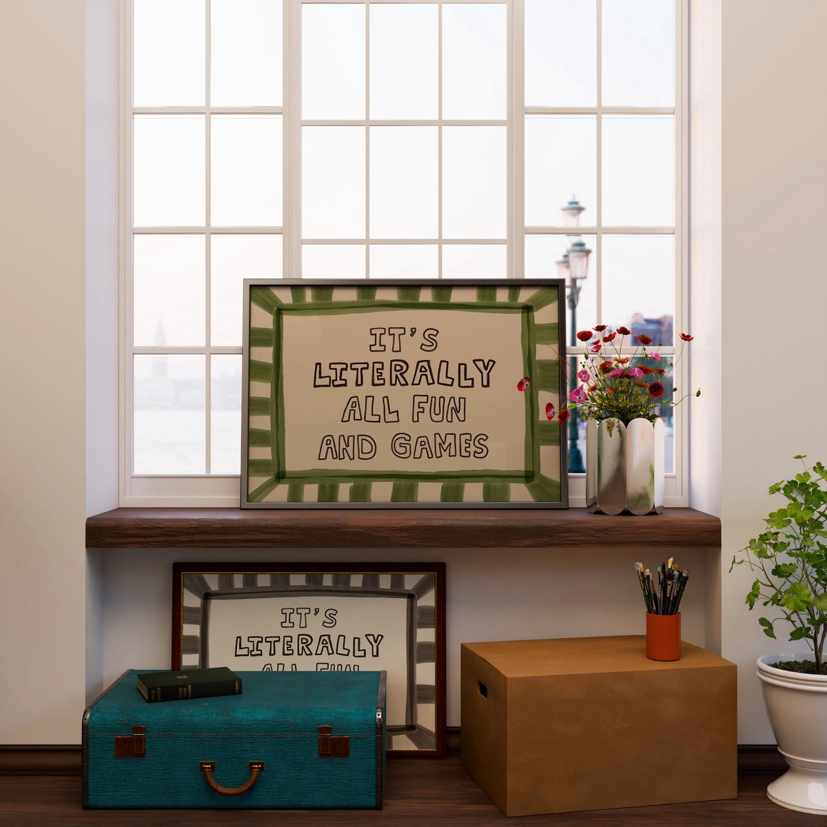 It’s Literally All Fun And Games Print, Dopamine Decor Playful Typography Wall Art MR76