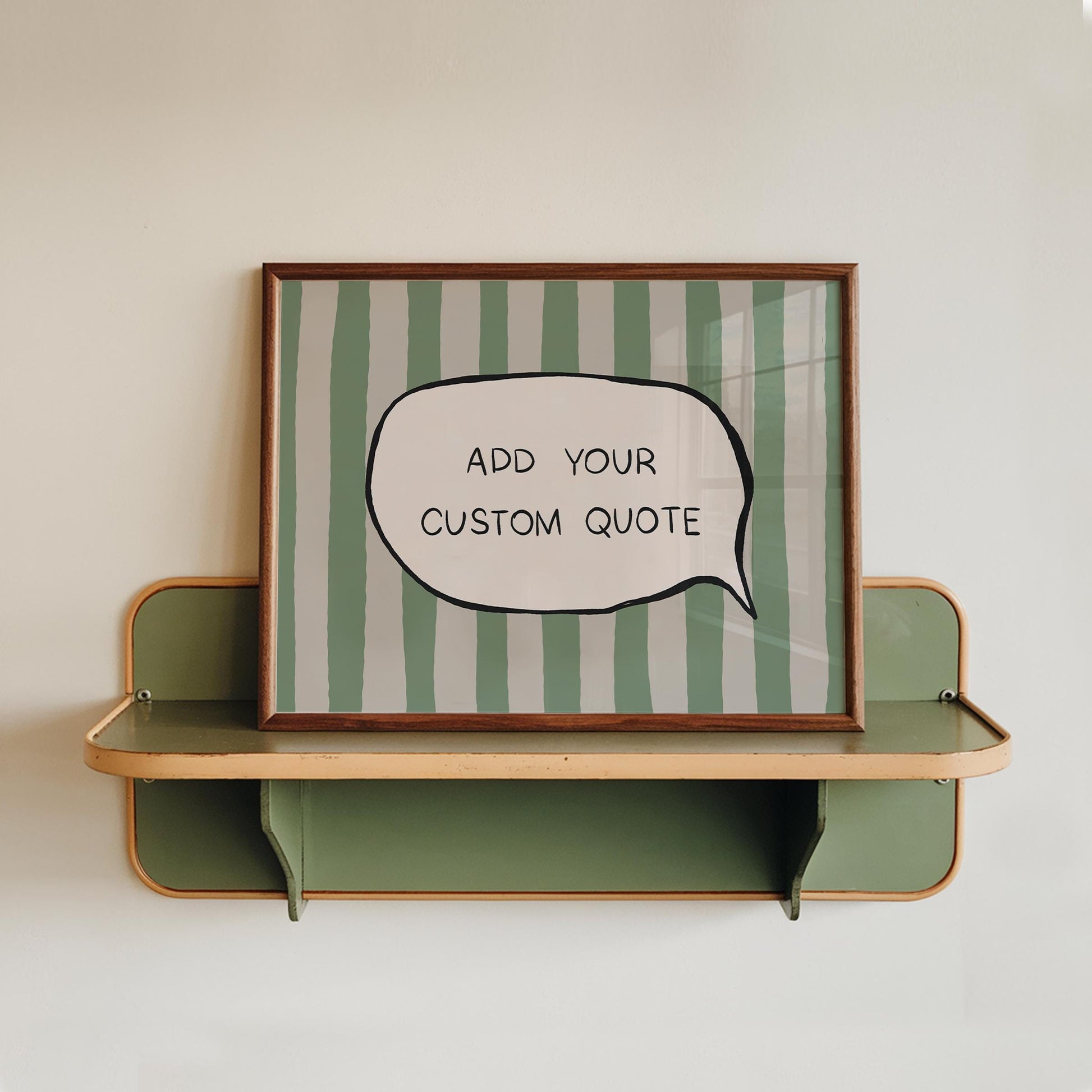 Custom Quote Print, Funky Personalized Text Poster, Striped Custom Speech Bubble Decor MR115 — poster 10