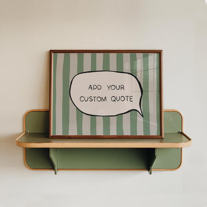 Custom Quote Print, Funky Personalized Text Poster, Striped Custom Speech Bubble Decor MR115 — poster 10
