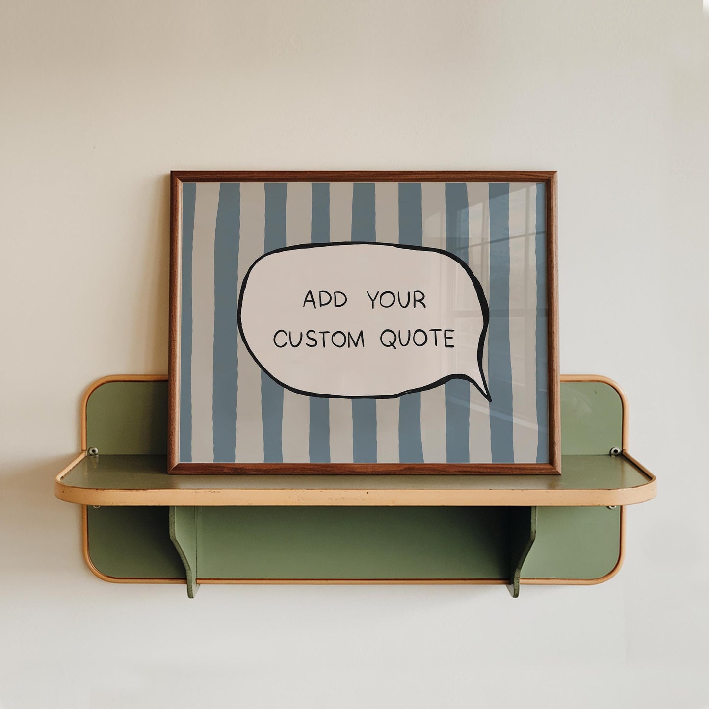 Custom Quote Print, Funky Personalized Text Poster, Striped Custom Speech Bubble Decor MR115 — poster 12