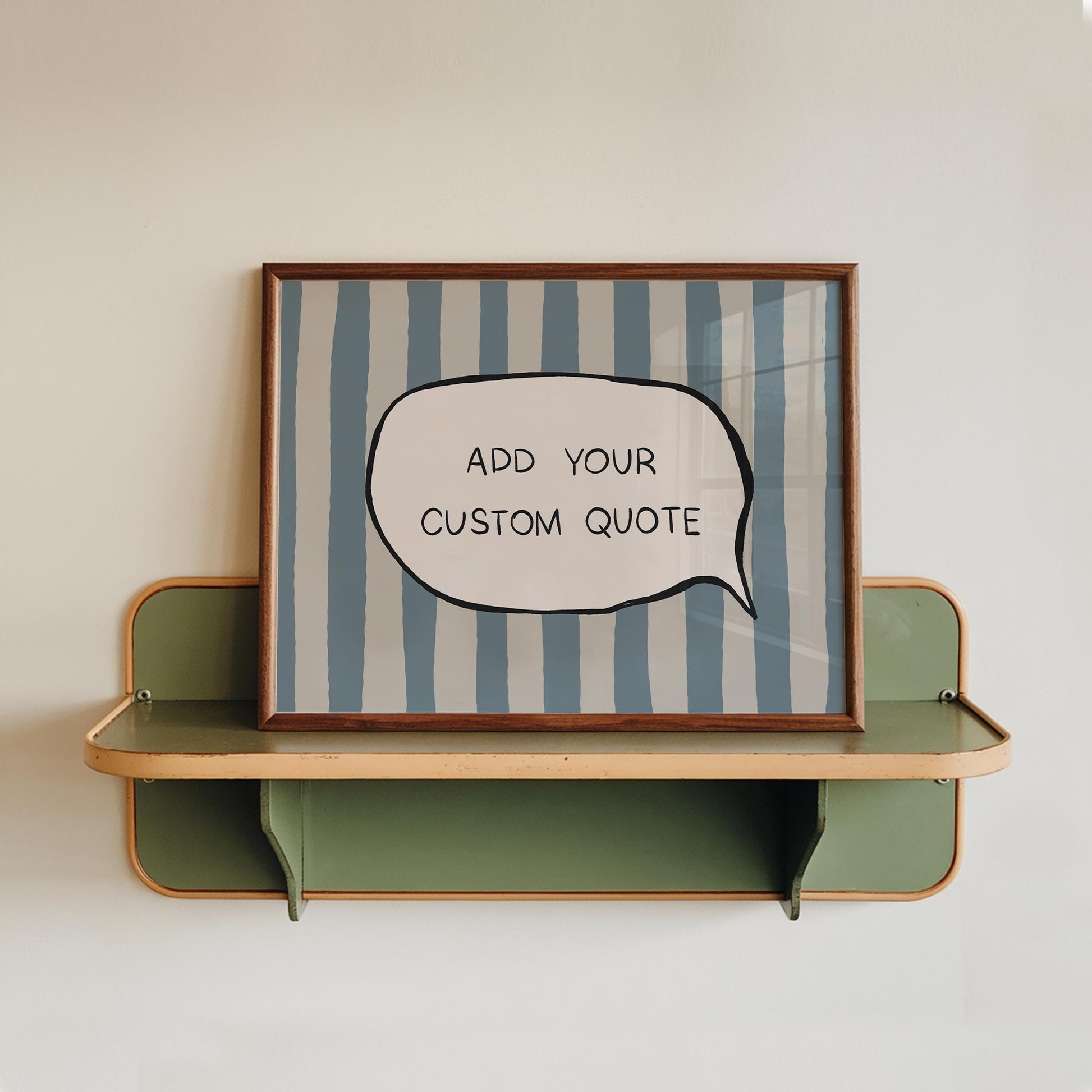 Custom Quote Print, Funky Personalized Text Poster, Striped Custom Speech Bubble Decor MR115 — poster 12