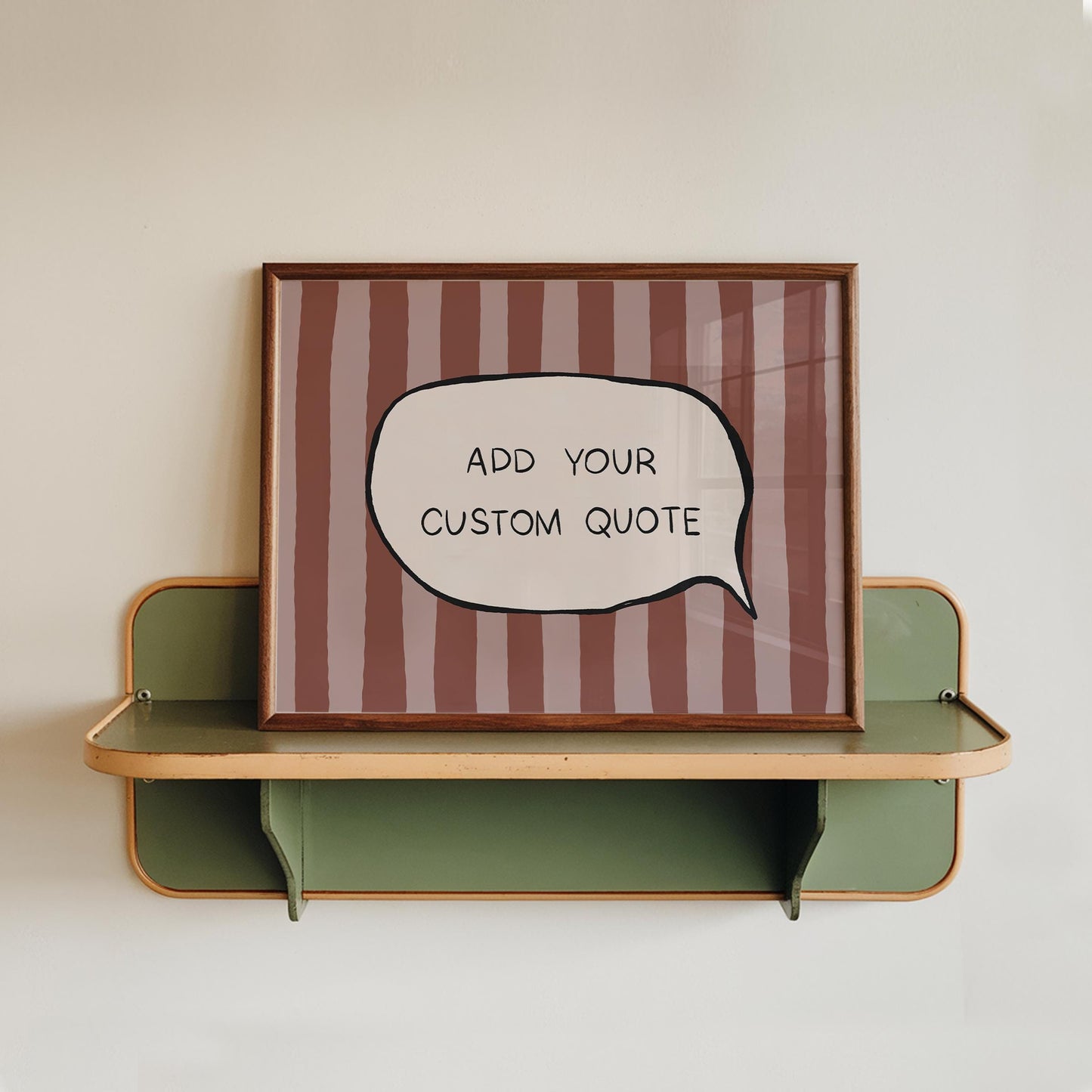Custom Quote Print, Funky Personalized Text Poster, Striped Custom Speech Bubble Decor MR115 — poster 13