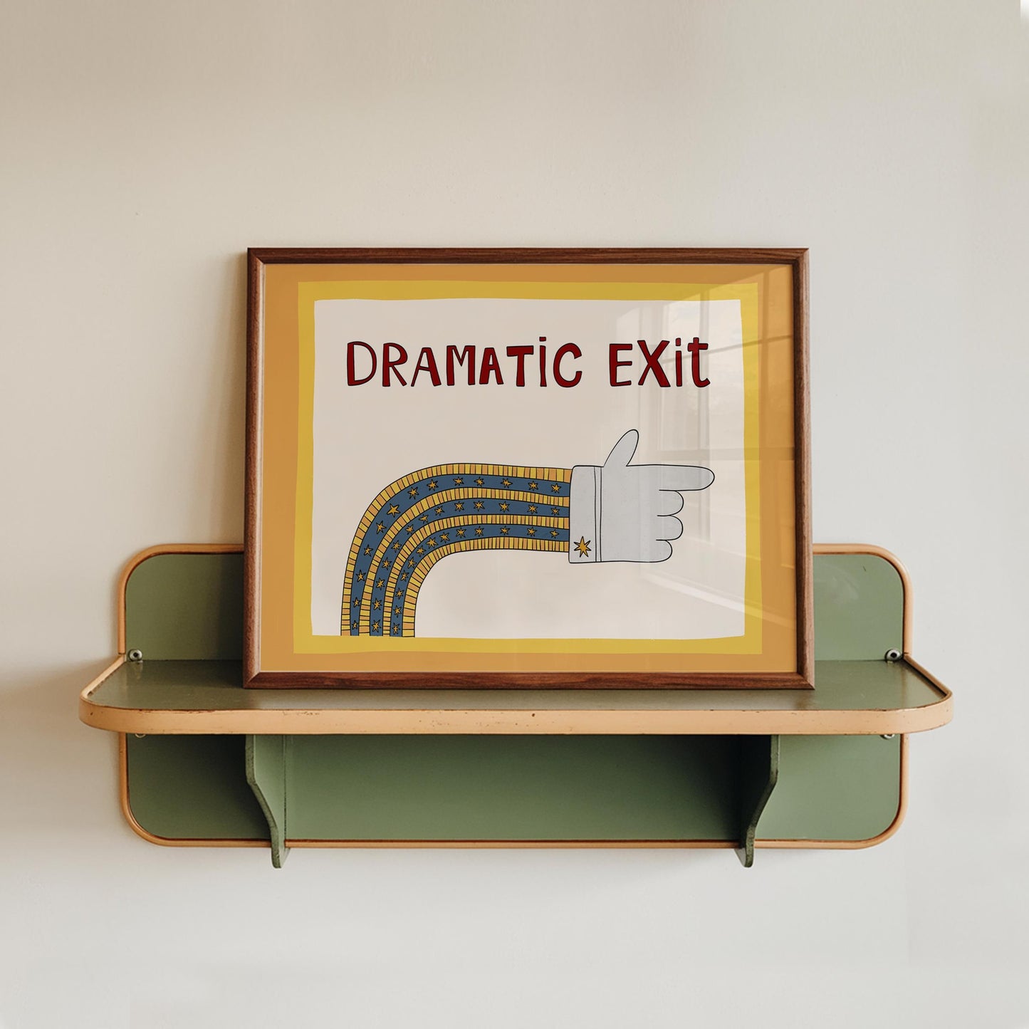 Dramatic Exit Poster, Retro Print, Funny Exit Sign Wall Art Left Right, Unframed MR75