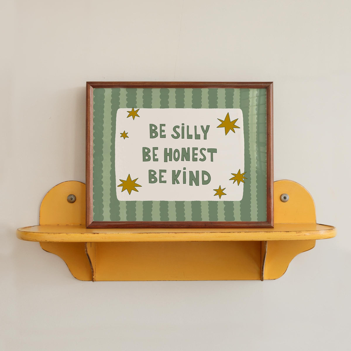 Be Silly Honest Kind Print, Stars Kids Playroom Poster, Toddler Colorful Wall Decor (MR106)