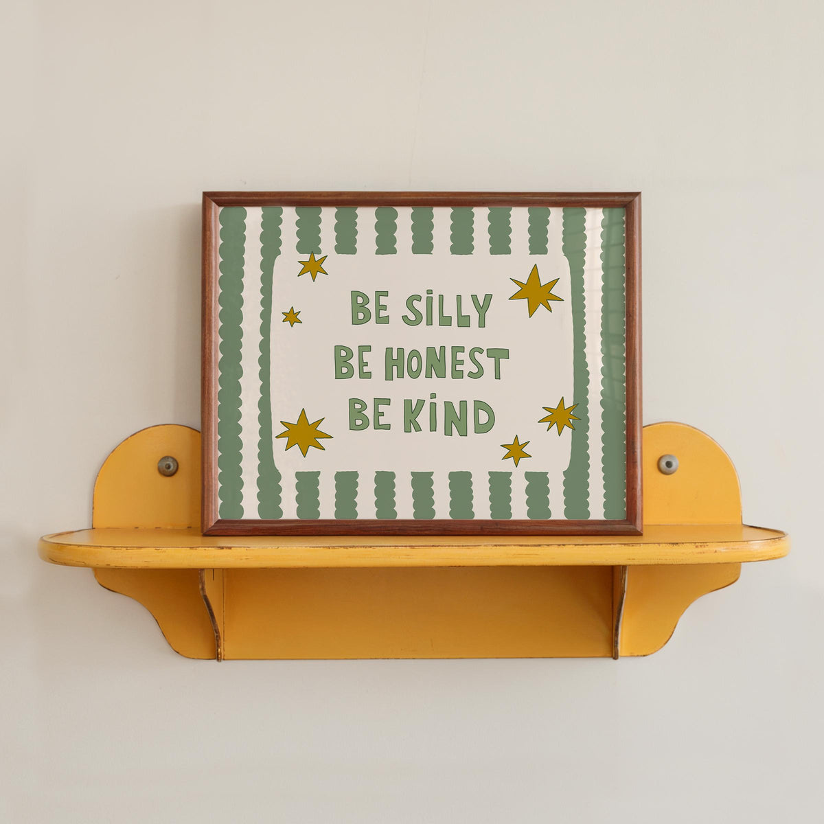 Be Silly Honest Kind Print, Stars Kids Playroom Poster, Toddler Colorful Wall Decor (MR106)