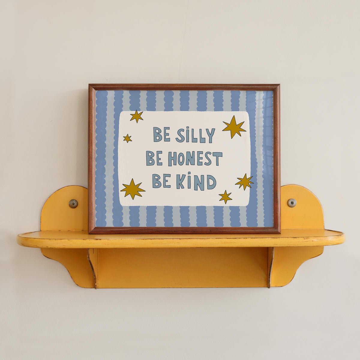 Be Silly Honest Kind Print, Stars Kids Playroom Poster, Toddler Colorful Wall Decor (MR106)