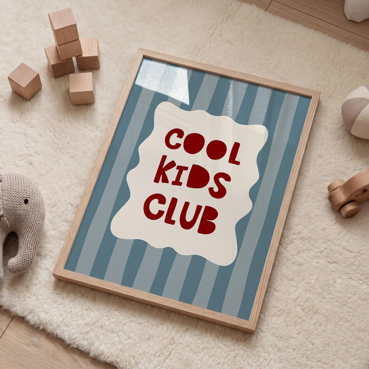 Cool Kids Club Print, Striped Kids Room Poster, Playroom Wall Decor MR32