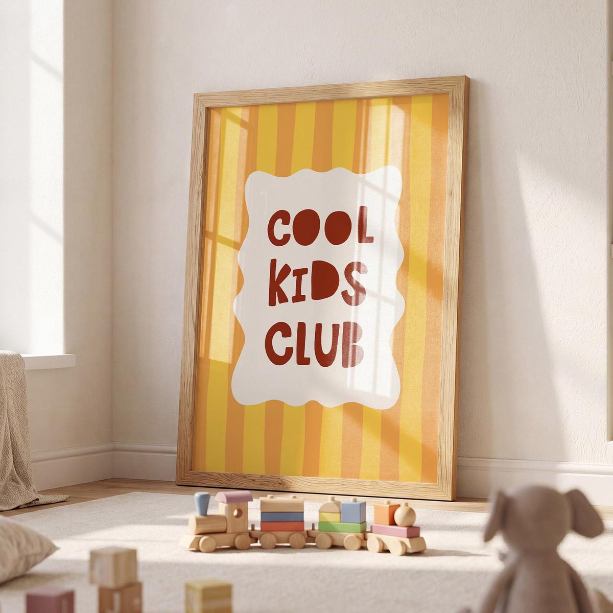 Cool Kids Club Print, Striped Kids Room Poster, Playroom Wall Decor MR32