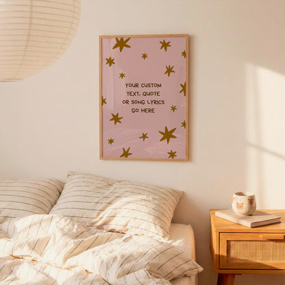 Custom Quote Print, Personalized Text Poster, Song Lyrics Wall Art, Star Nursery Decor (MR109)