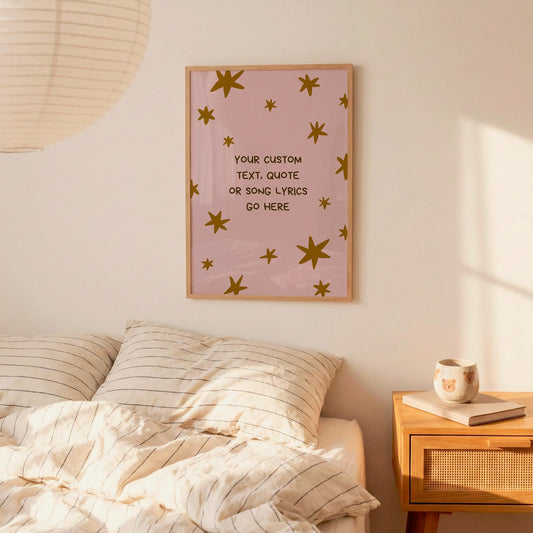 Custom Quote Print, Personalized Text Poster, Song Lyrics Wall Art, Star Nursery Decor (MR109)