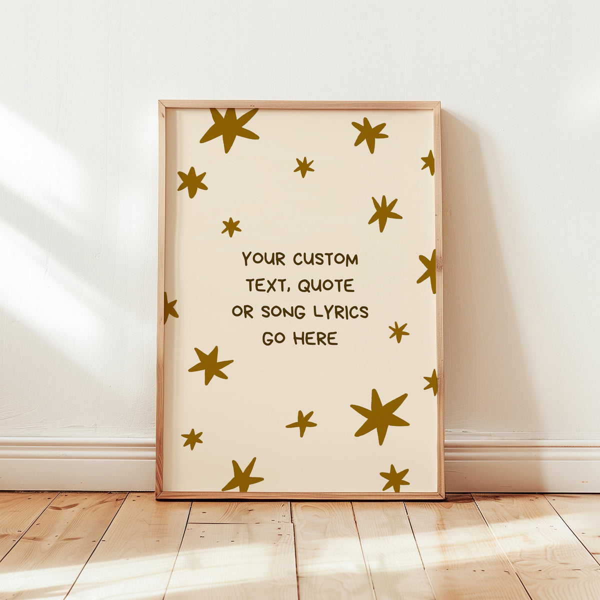 Custom Quote Print, Personalized Text Poster, Song Lyrics Wall Art, Star Nursery Decor (MR109)