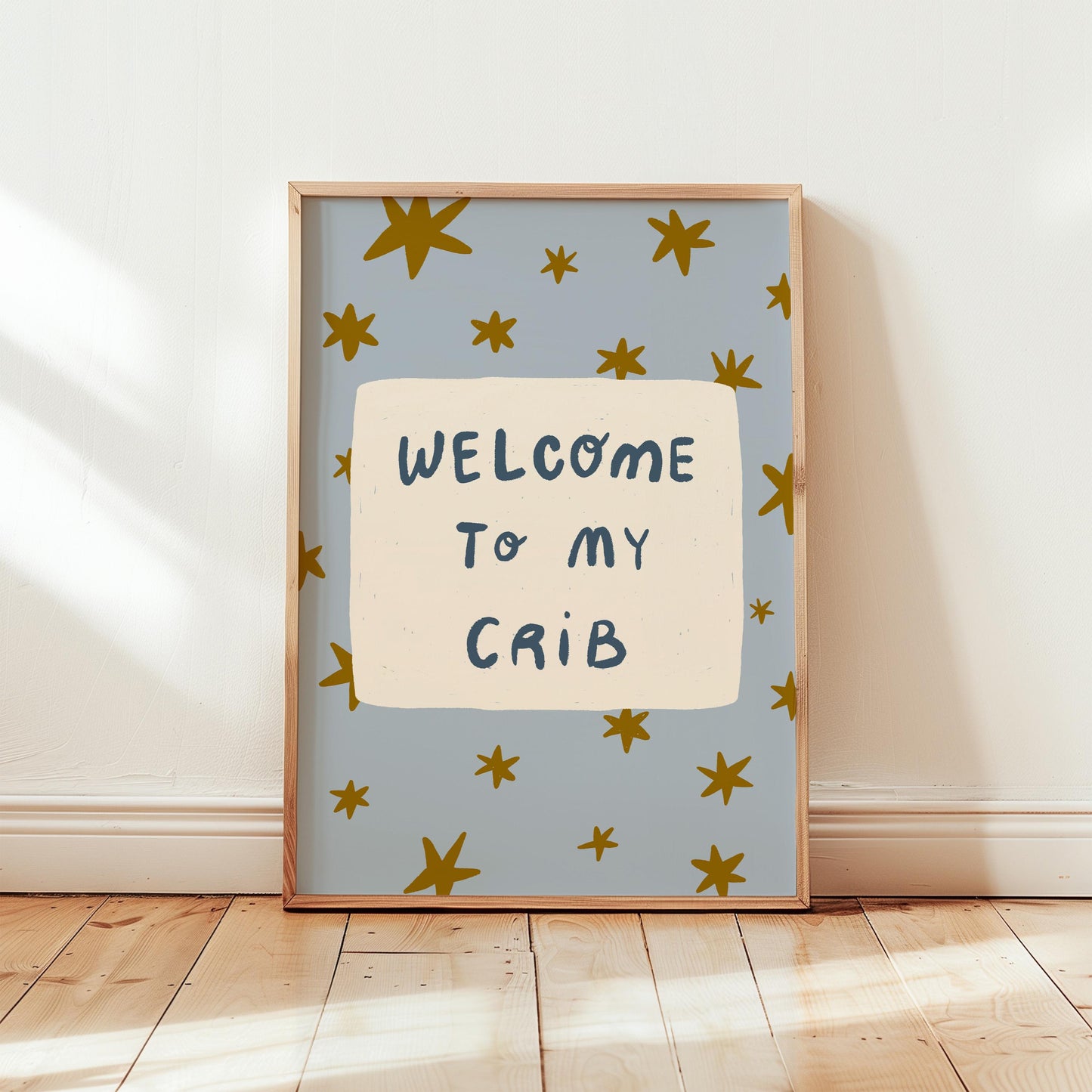 Welcome To My Crib Print, Funny Star Nursery Wall Art, Baby Shower Gift MR110