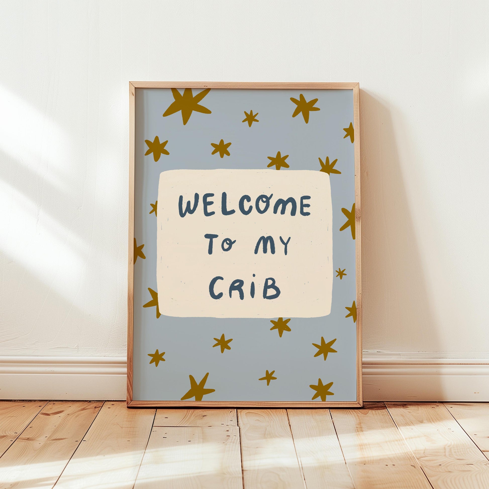 Welcome To My Crib Print, Funny Star Nursery Wall Art, Baby Shower Gift MR110