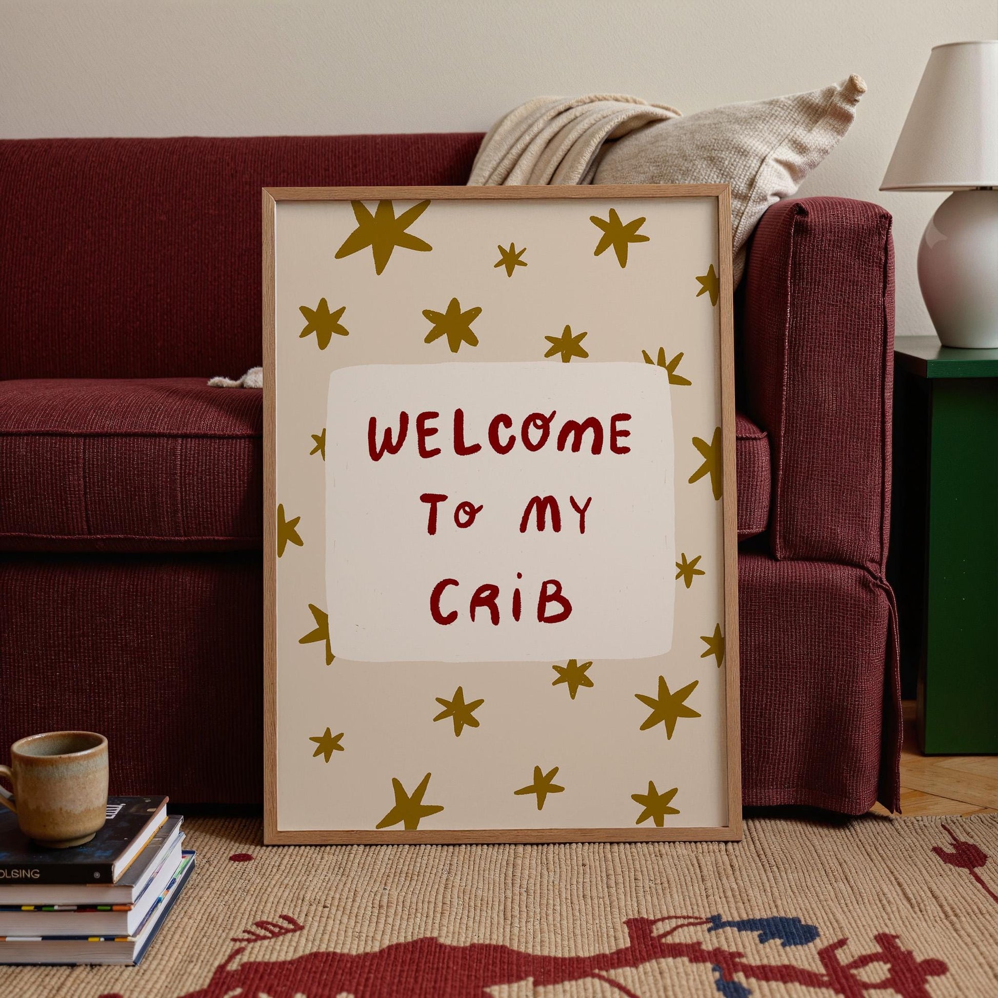 Welcome To My Crib Print, Funny Star Nursery Wall Art, Baby Shower Gift MR110