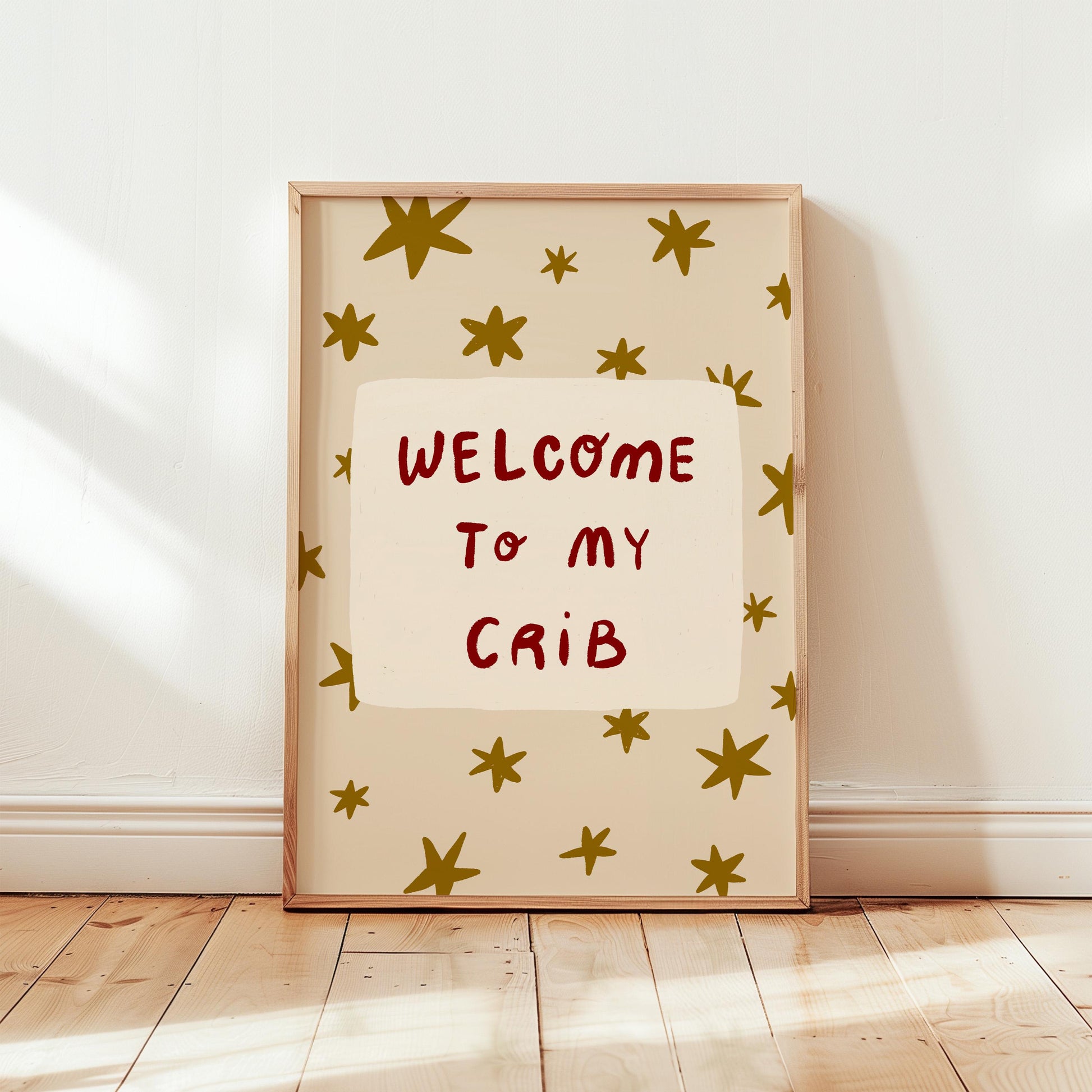 Welcome To My Crib Print, Funny Star Nursery Wall Art, Baby Shower Gift MR110