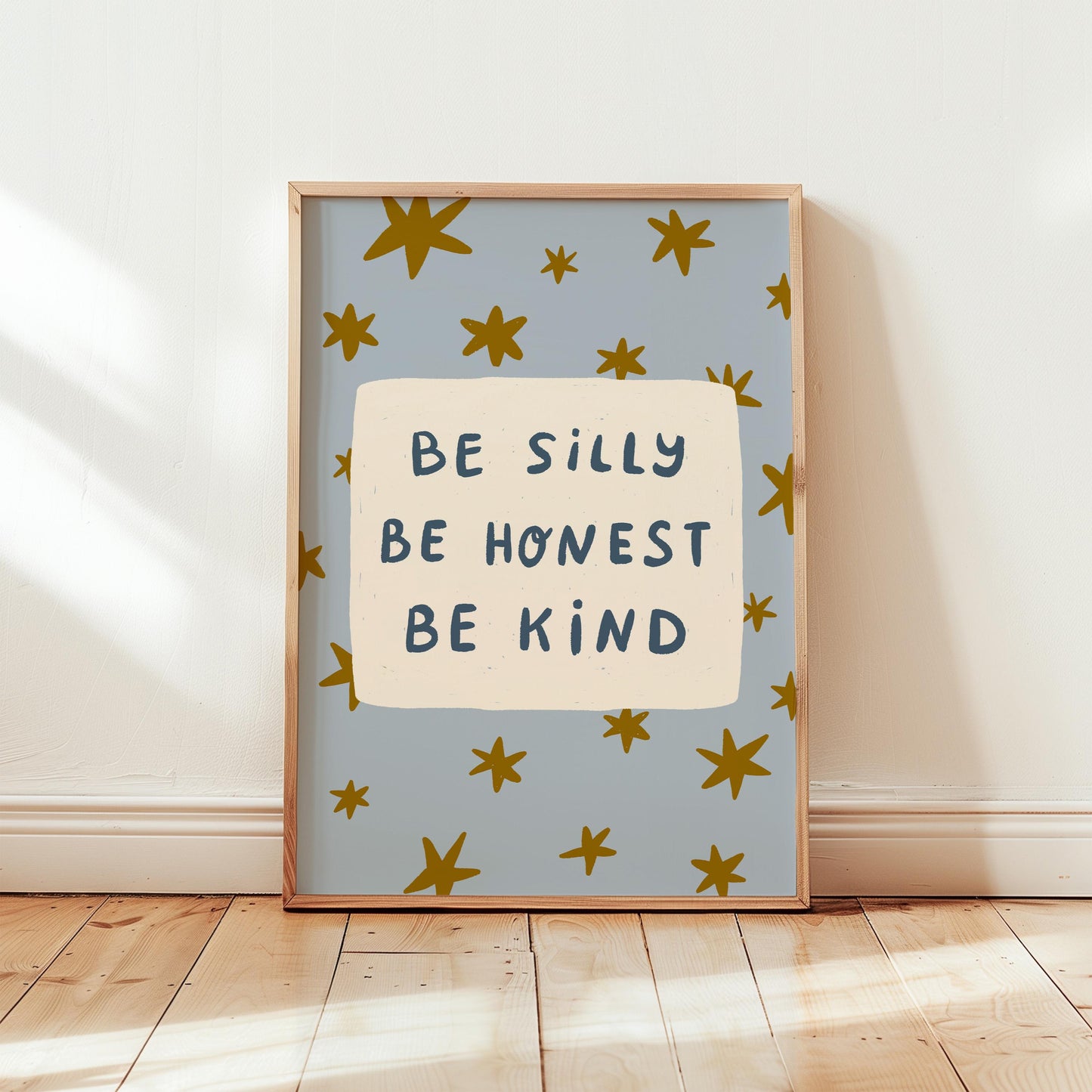 Be Silly Honest Kind Print, Stars Kids Playroom Poster, Toddler Wall Decor, UNFRAMED (MR111)
