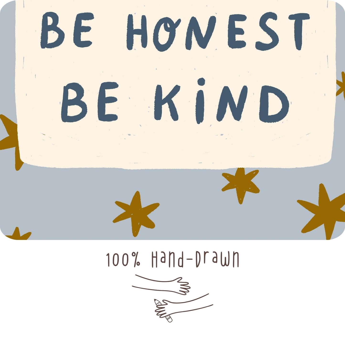 Be Silly Honest Kind Print, Stars Kids Playroom Poster, Toddler Wall Decor, UNFRAMED (MR111)