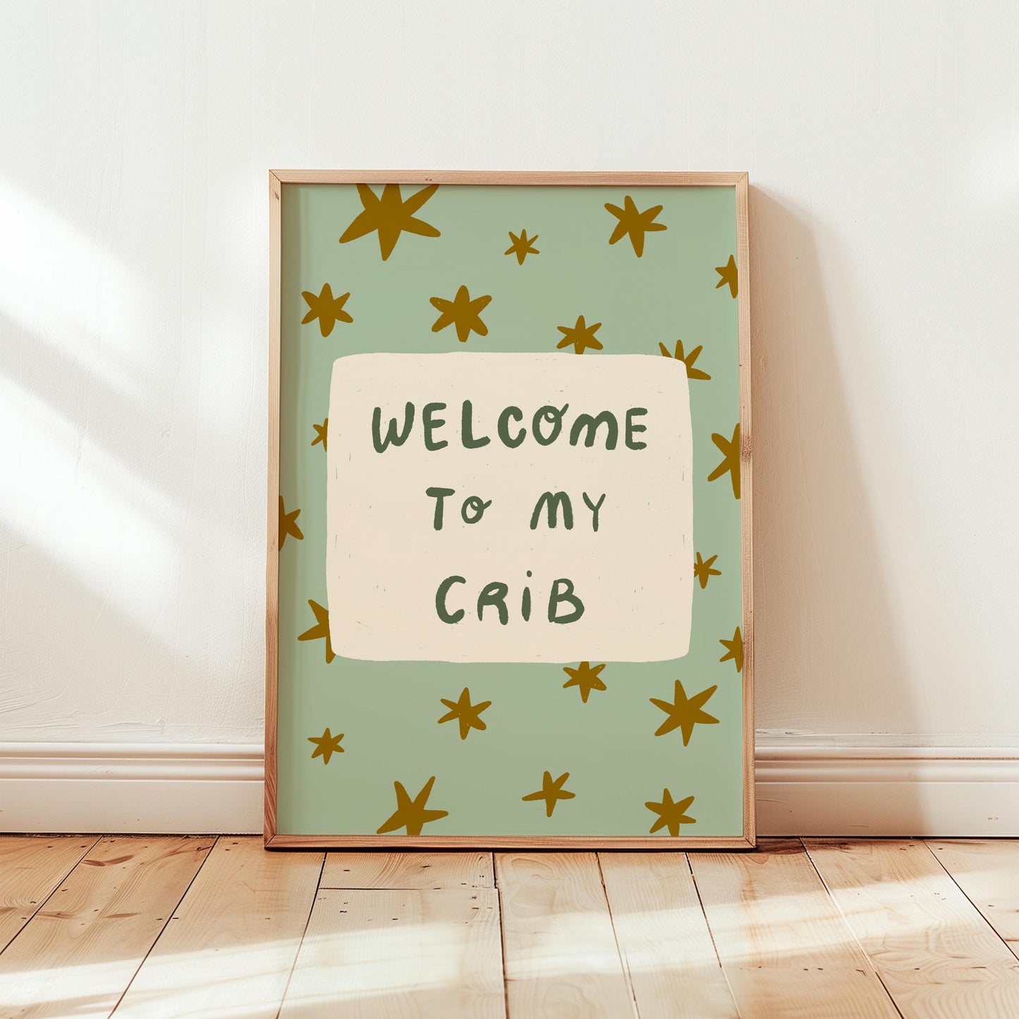 Welcome To My Crib Print, Funny Star Nursery Wall Art, Baby Shower Gift MR110