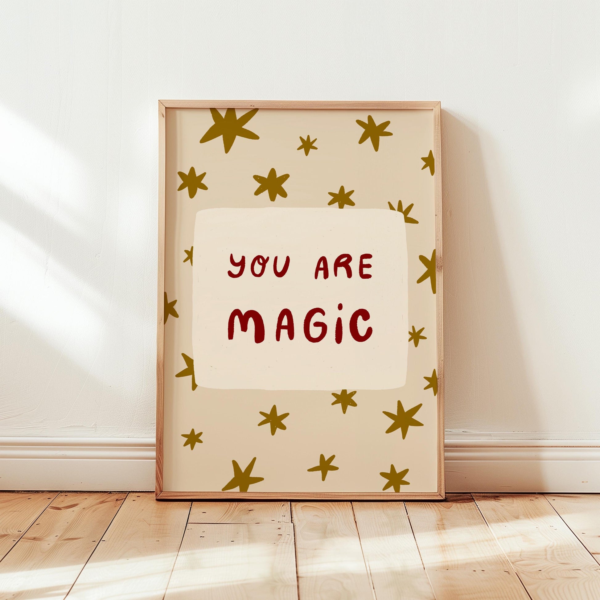 You Are Magic Print, Colorful Stars Nursery Wall Art, Kids Playroom Poster, UNFRAMED (MR112)