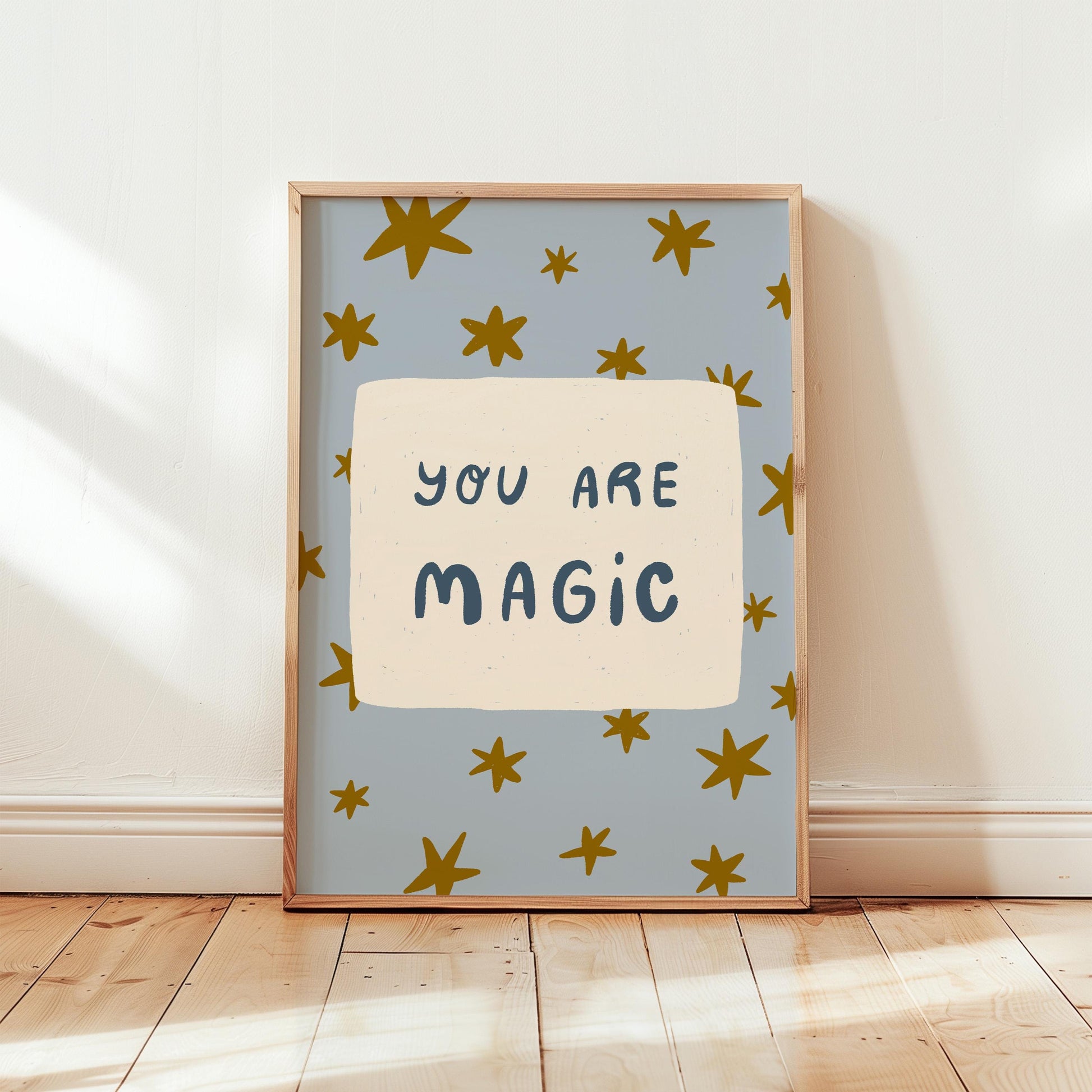 You Are Magic Print, Colorful Stars Nursery Wall Art, Kids Playroom Poster, UNFRAMED (MR112)