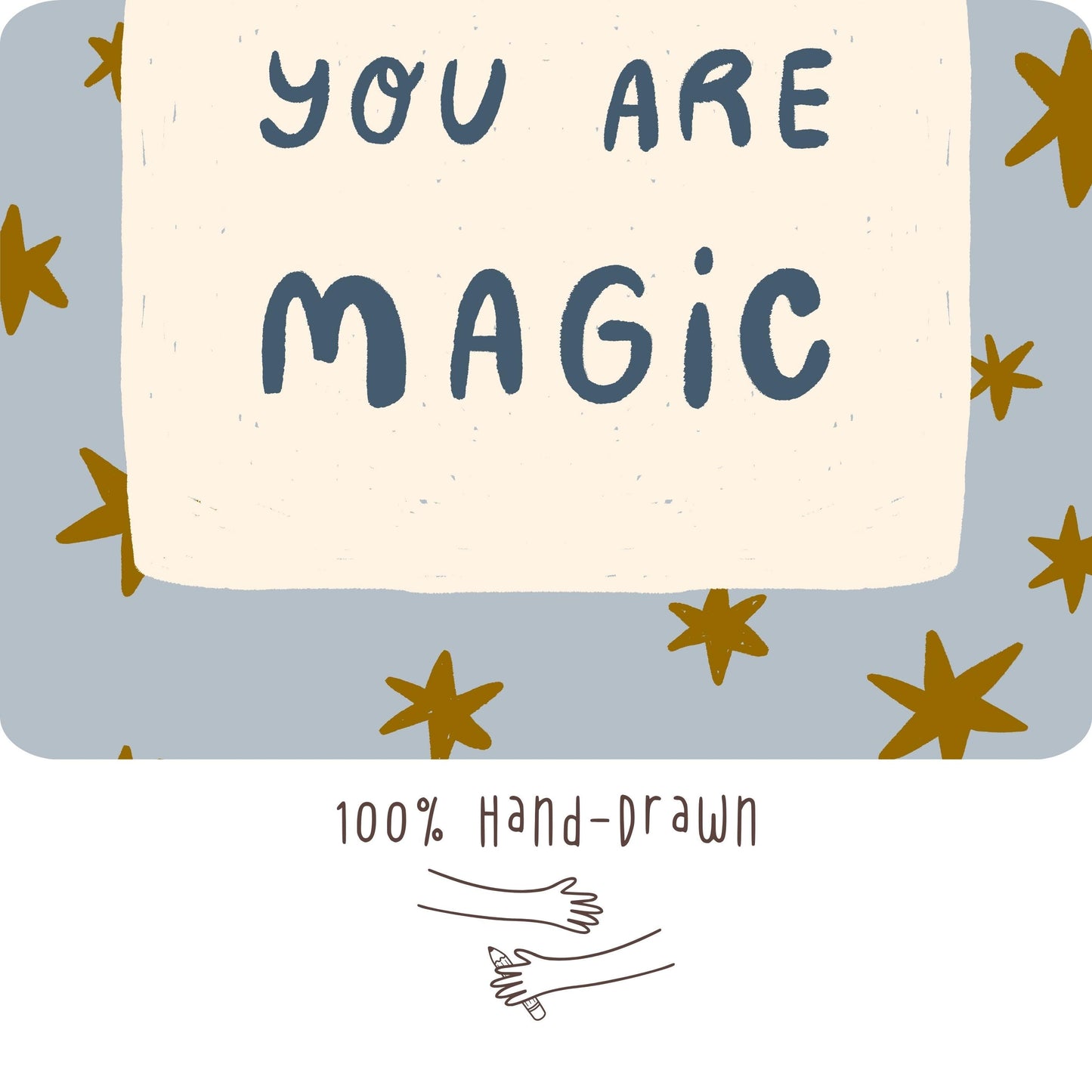 You Are Magic Print, Colorful Stars Nursery Wall Art, Kids Playroom Poster, UNFRAMED (MR112)