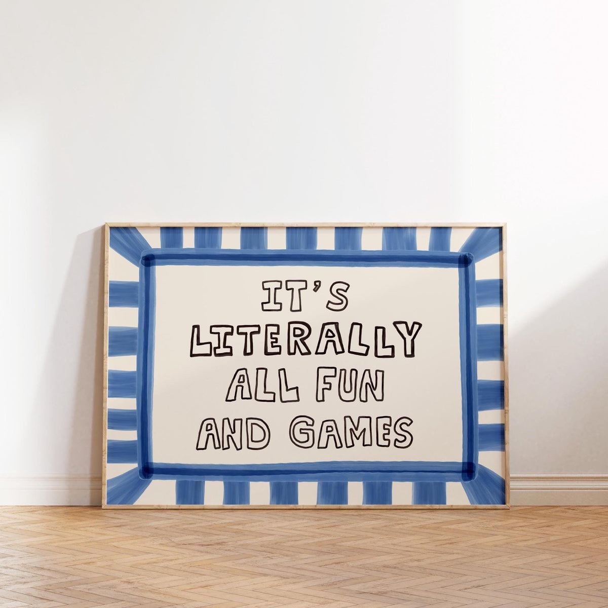 It’s Literally All Fun And Games Print, Dopamine Decor Playful Typography Wall Art MR76