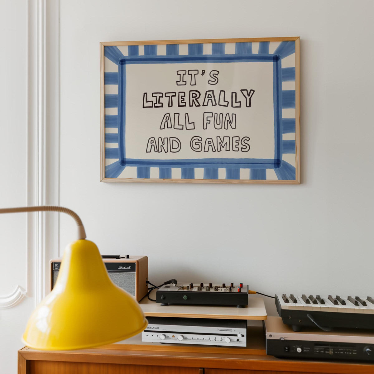 It’s Literally All Fun And Games Print, Dopamine Decor Playful Typography Wall Art MR76