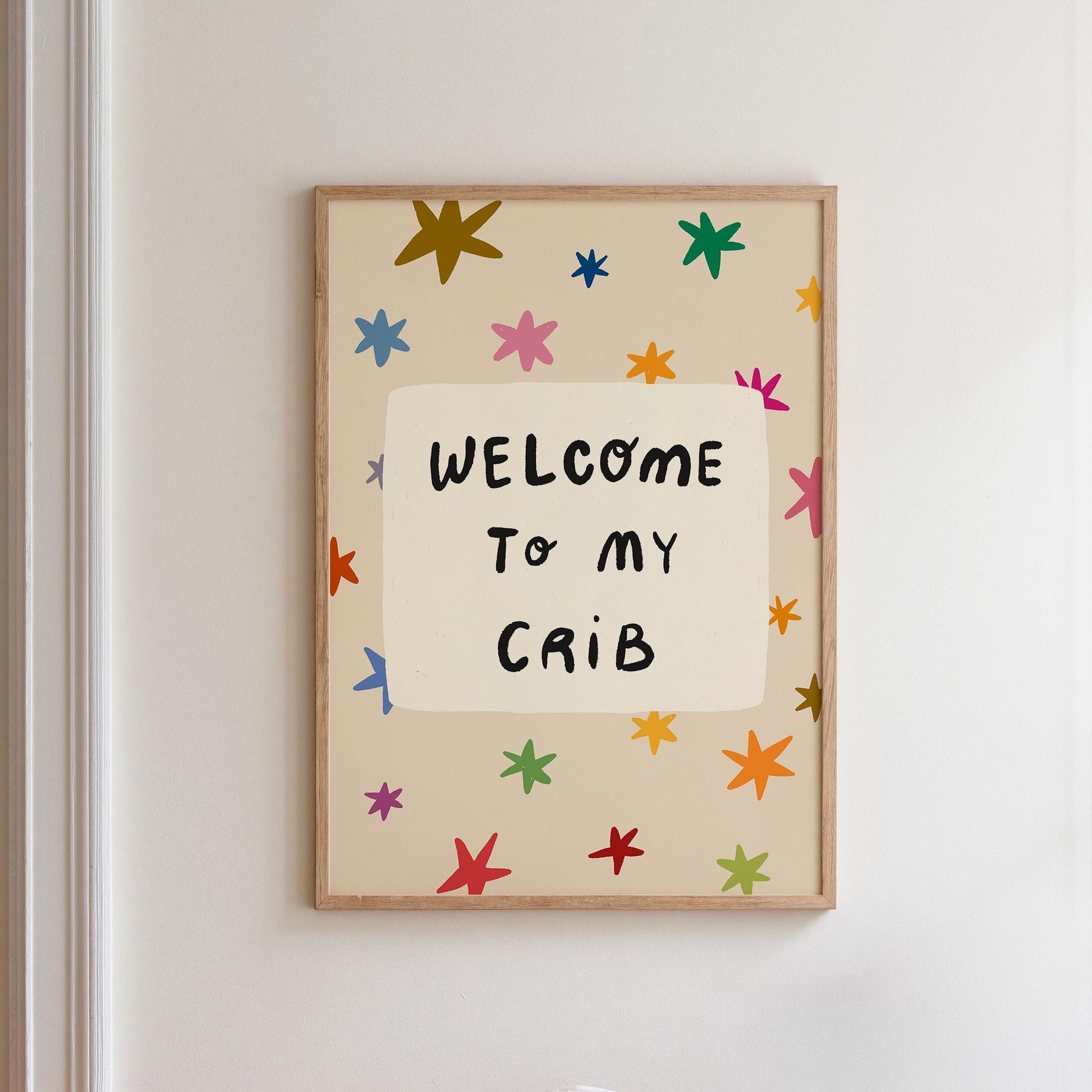 Welcome To My Crib Print, Funny Star Nursery Wall Art, Baby Shower Gift MR110