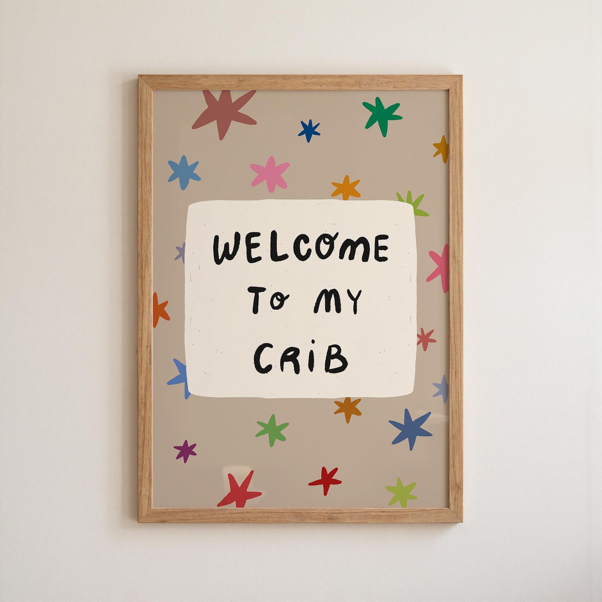 Welcome To My Crib Print, Funny Star Nursery Wall Art, Baby Shower Gift MR110