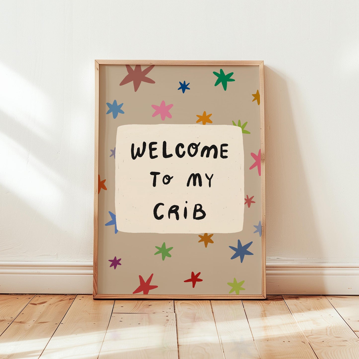 Welcome To My Crib Print, Funny Star Nursery Wall Art, Baby Shower Gift MR110
