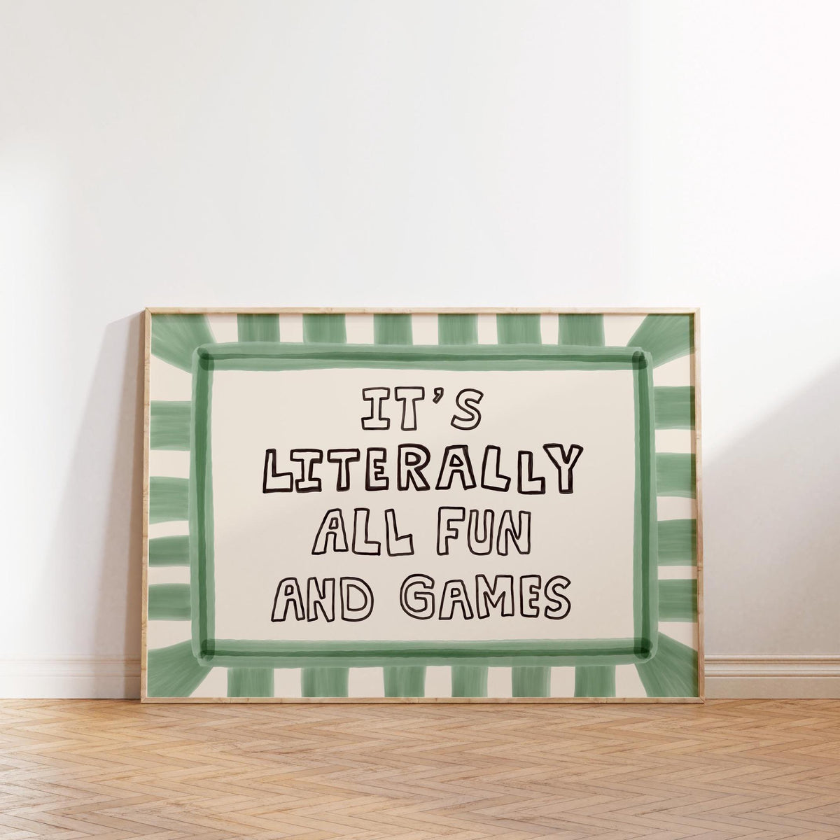 It’s Literally All Fun And Games Print, Dopamine Decor Playful Typography Wall Art MR76