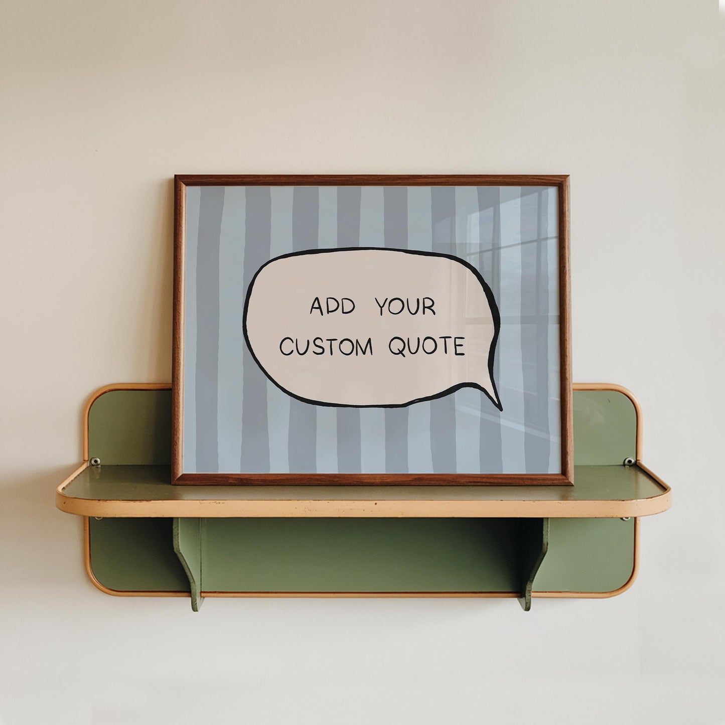 Custom Quote Print, Funky Personalized Text Poster, Striped Custom Speech Bubble Decor MR115 — poster 11