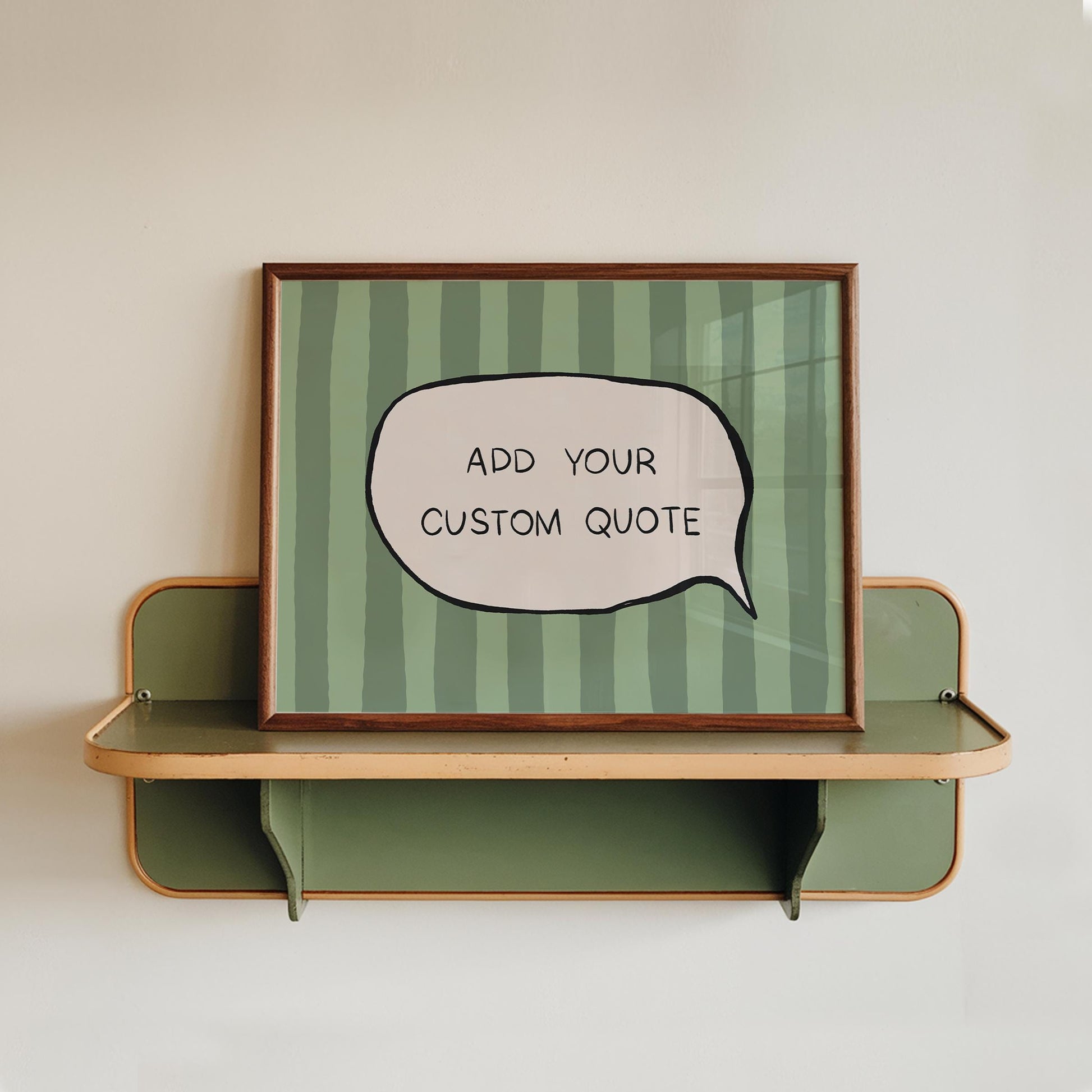 Custom Quote Print, Funky Personalized Text Poster, Striped Custom Speech Bubble Decor MR115 — poster 9