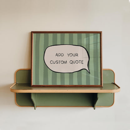 Custom Quote Print, Funky Personalized Text Poster, Striped Custom Speech Bubble Decor MR115 — poster 9