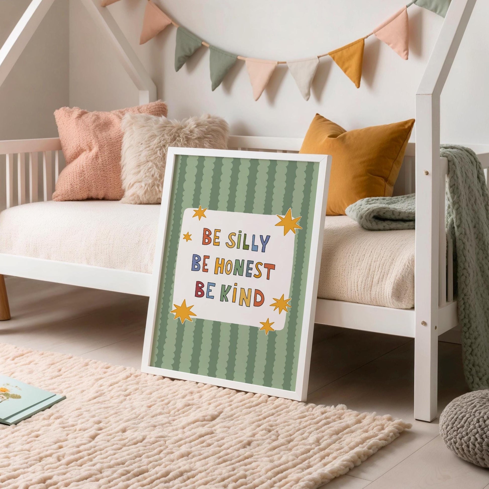 Be Silly Be Honest Be Kind Poster, Kids Room Wall Art, Playroom Decor, Classroom Quote Print (MR119)