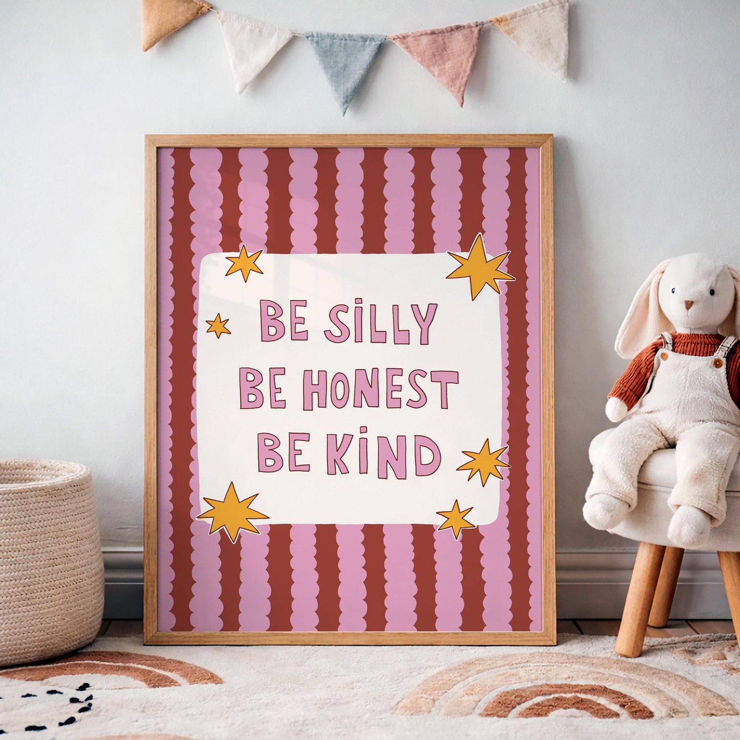 Be Silly Be Honest Be Kind Poster, Kids Room Wall Art, Playroom Decor, Classroom Quote Print (MR119)