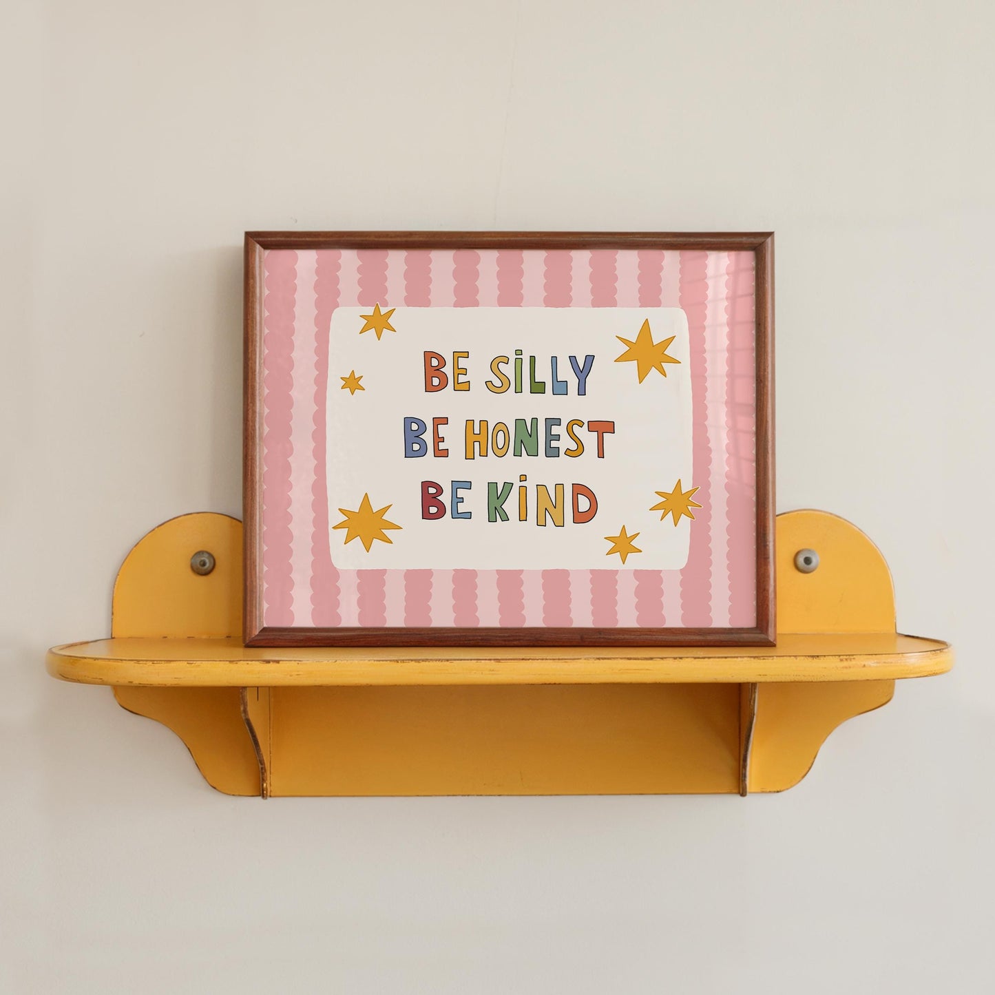 Be Silly Honest Kind Print, Colorful Stars Kids Playroom Poster, Toddler Wall Decor (MR120)