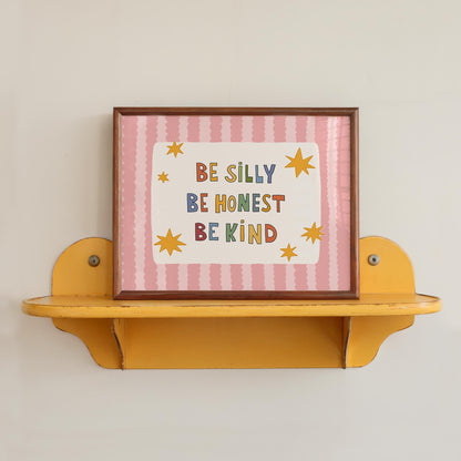Be Silly Honest Kind Print, Colorful Stars Kids Playroom Poster, Toddler Wall Decor (MR120)