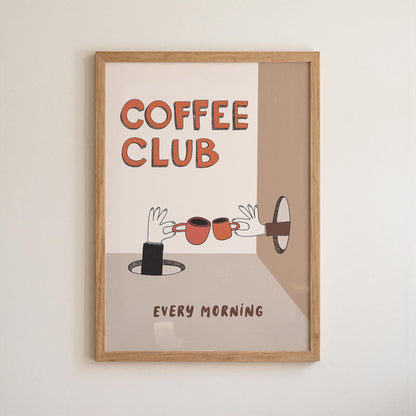 Coffee Wall Art, Bar Sign, Coffee Club Print, Kitchen Decor, Coffee Lover Gift (MR122)