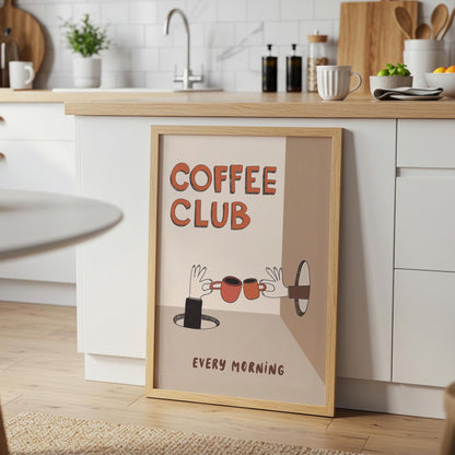 Coffee Wall Art, Bar Sign, Coffee Club Print, Kitchen Decor, Coffee Lover Gift (MR122)