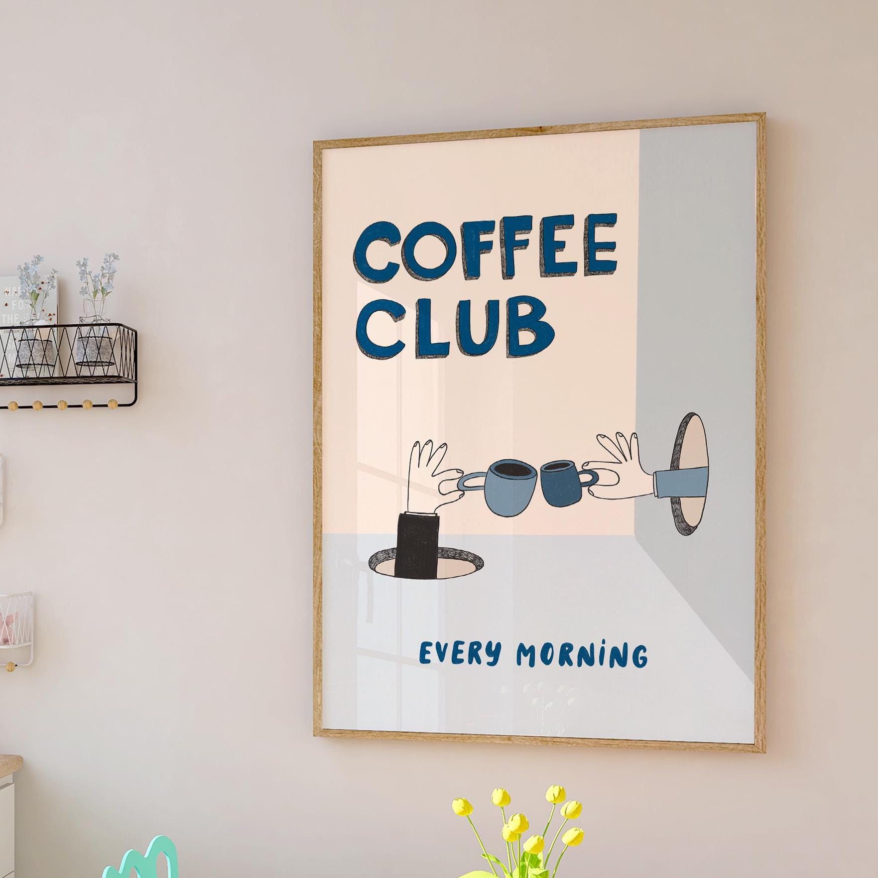 Coffee Wall Art, Bar Sign, Coffee Club Print, Kitchen Decor, Coffee Lover Gift (MR122)