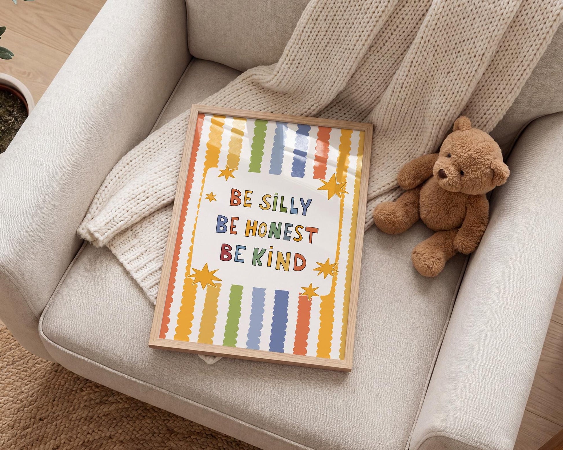 Be Silly Be Honest Be Kind Poster, Kids Room Wall Art, Playroom Decor, Classroom Quote Print (MR119)